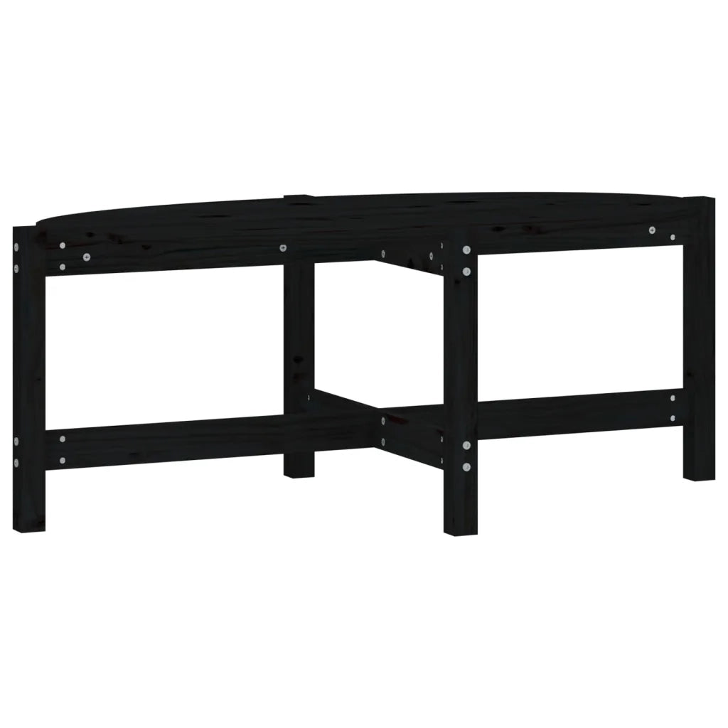 Tavolino da salotto | Tavolino da caff¨¨ | Tavolino da Soggiorno Nero 118x63x45 cm in Legno Massello di Pino