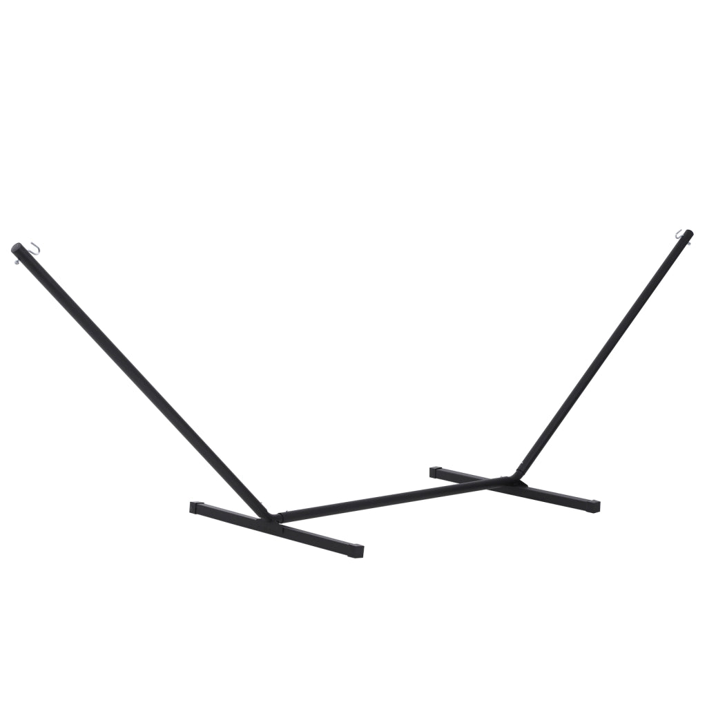 Supporto per Amaca 330-360 cm in Metallo con Bordi in Gomma, 360x92x112 cm, Nero