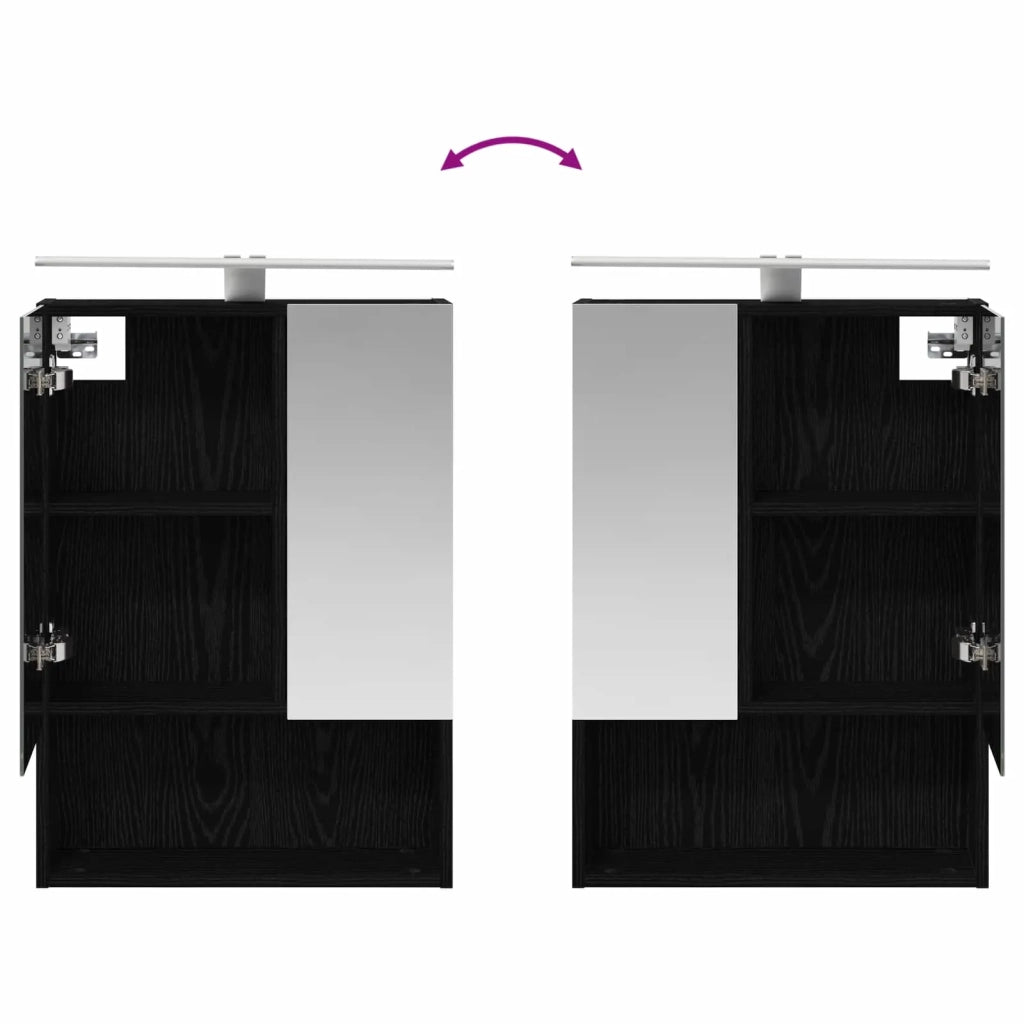 Set di mobili per il bagno 5 pcs Rovere Nero 3407040
