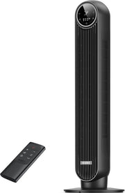 Ventilatore a torre Nomad One - Ventilatore silenzioso a controllo remoto - 28dB, 7.3m/s - Oscillazione a 90° - 4 velocità - Nero