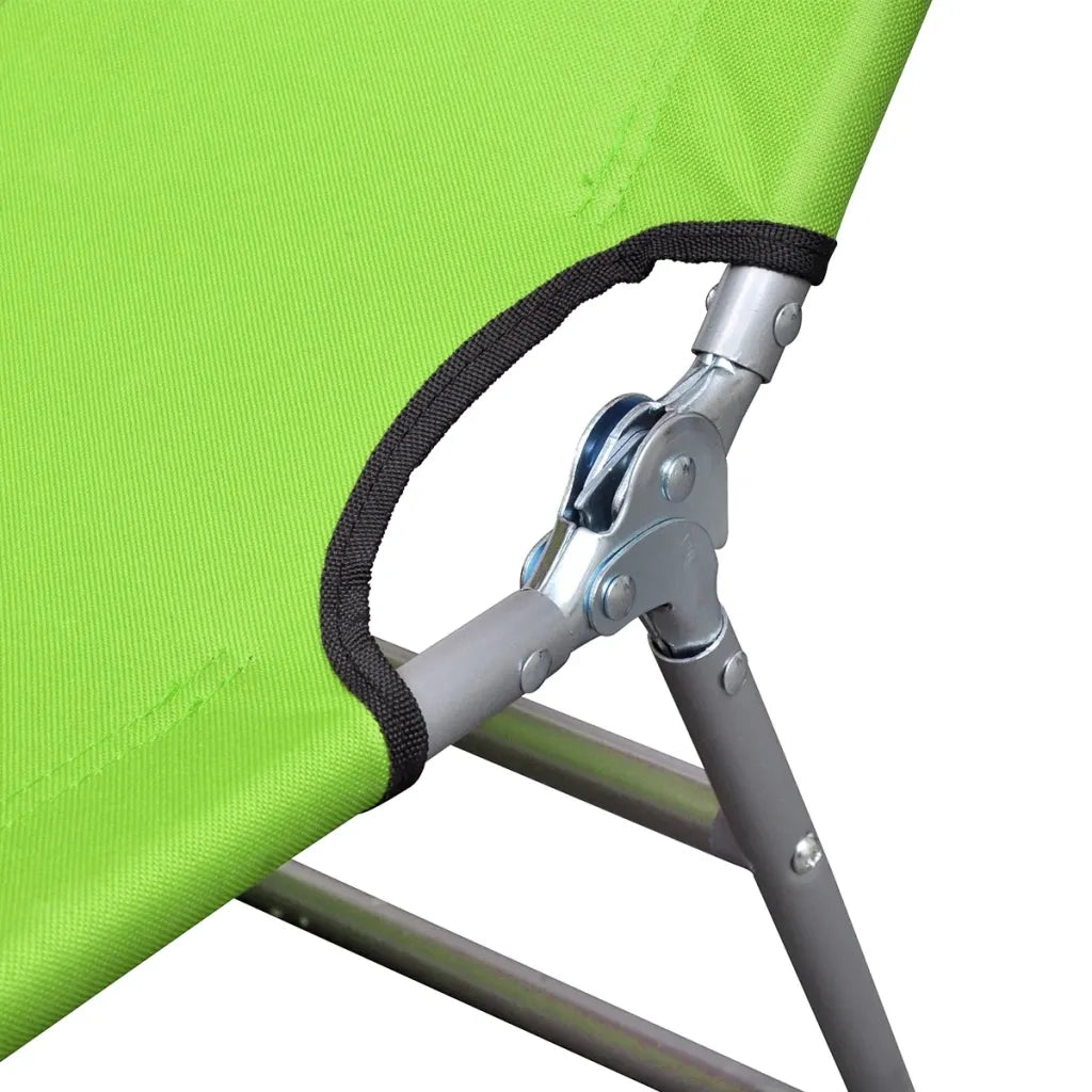 Lettino Pieghevole in Acciaio Verniciato a Polvere Verde Mela 41480