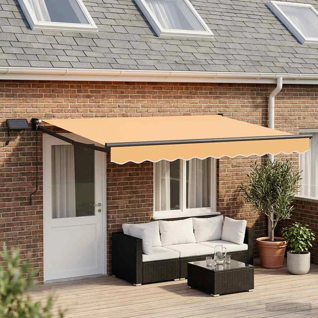 Tenda retrattile manuale con LED Sabbia 3426064