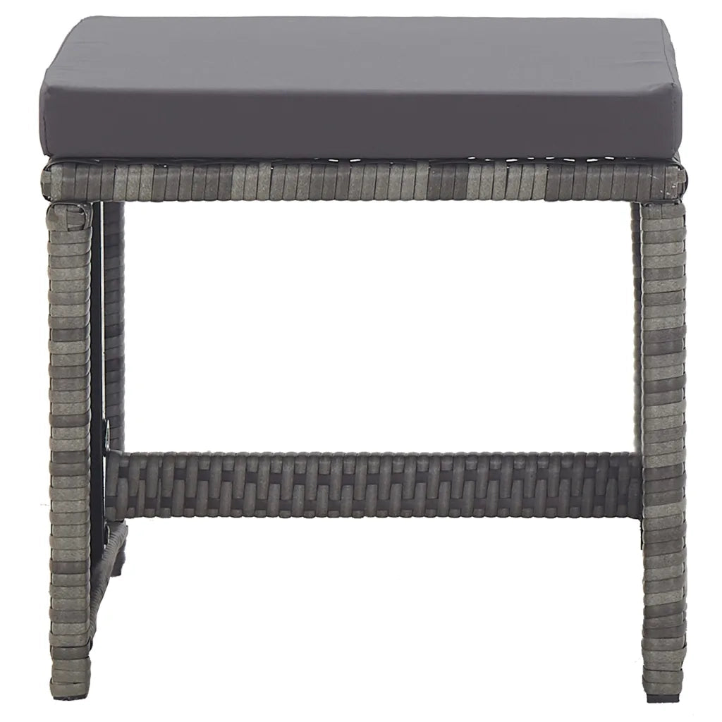 Sgabelli da Giardino 2 pz con Cuscini in Polyrattan Antracite CFW5147540
