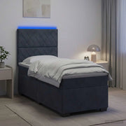 Letto box spring con materasso Grigio Scuro 100 x 200 cm 3455043