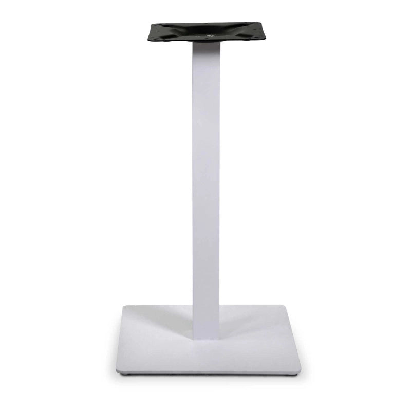 Base Tavolo Acciaio Leo Bianco Quadro Cm 40x40h72 Tubo Cm 6x6