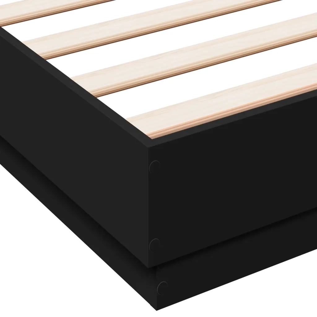 Giroletto con LED senza Materasso Nero 150x200 cm 3209787