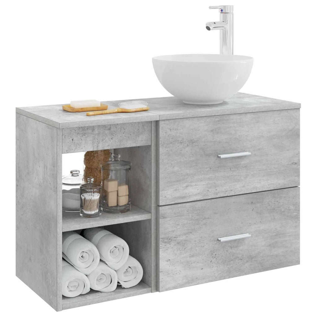 Set di mobili per il bagno 2 pcs Grigio Cemento 3403867