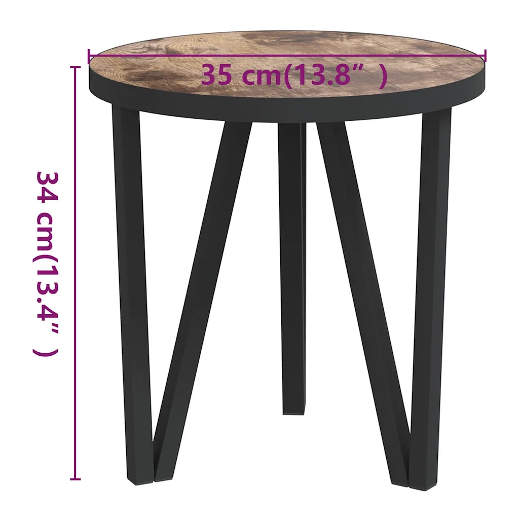 Tavolino | Tavolo laterale Nero e Giallo ?35 cm in MDF