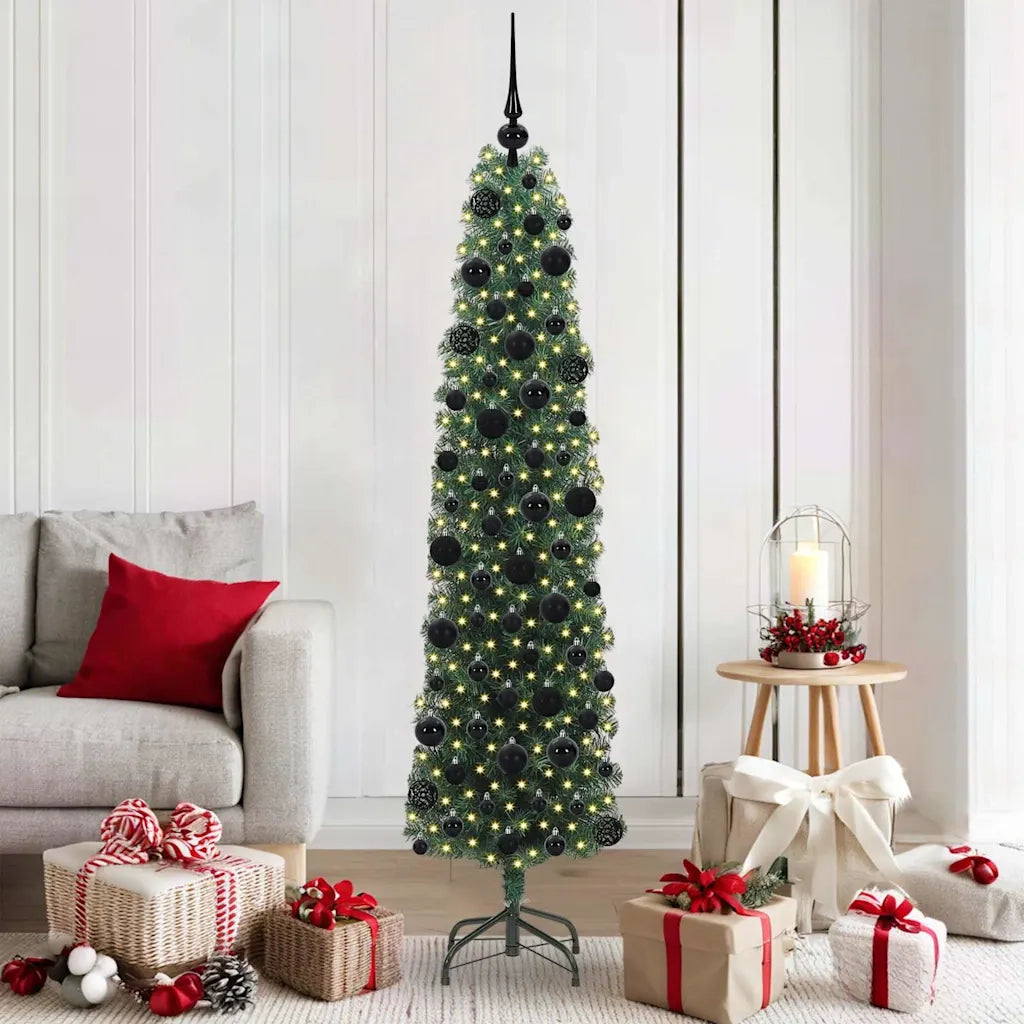 Albero di Natale | Decorazioni natalizie artificiale con 300 LED Verde 180 cm