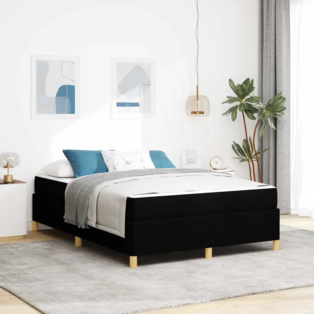 Struttura del letto con materasso Nero 140 x 200 cm Tessuto