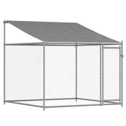 Gabbia per cani con tetto e porta 2 x 2 x 2 m acciaio zincato grigio 02_0041630