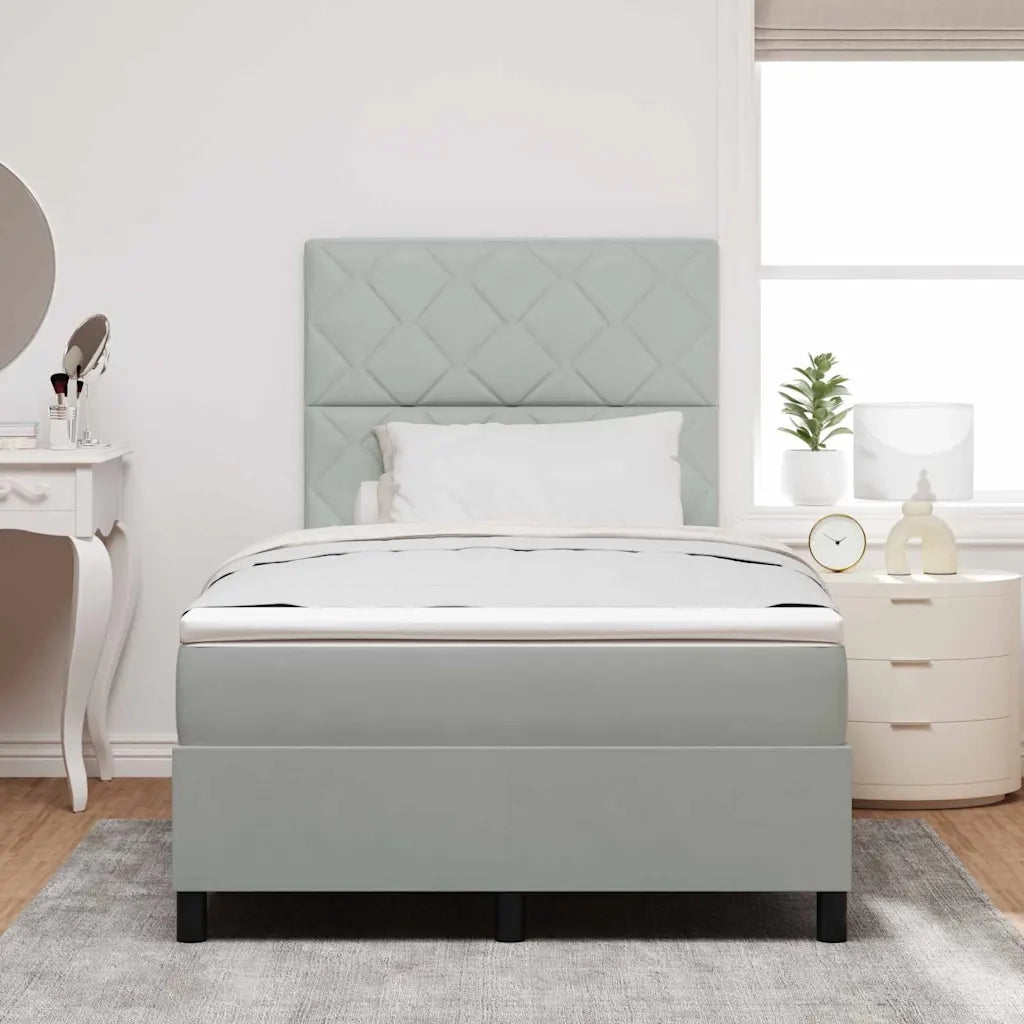 Letto a Sorgente LED Grigio chiaro 120 x 190 cm Tessuto 3343364