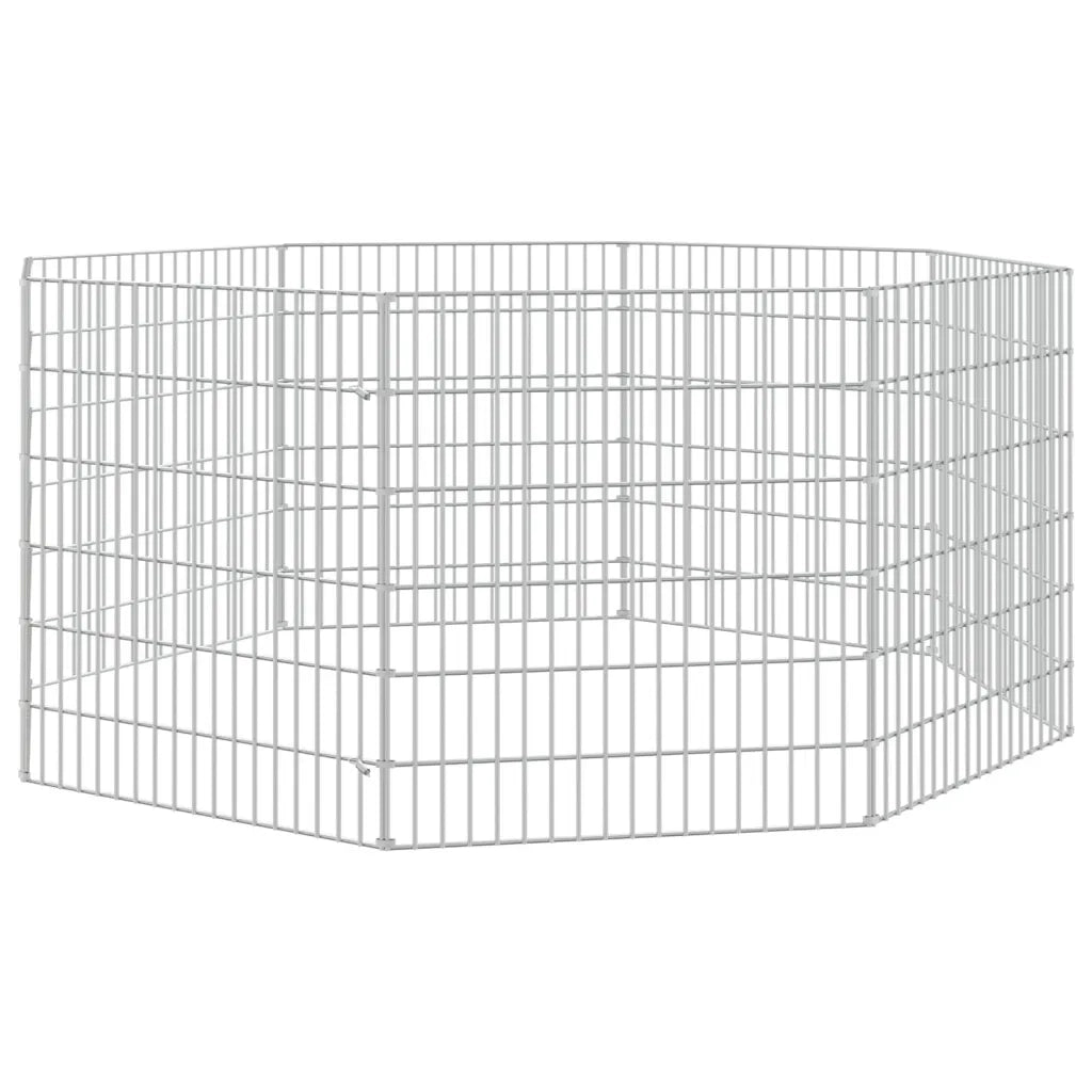 Recinto per Animali Ruspante 8 Pannelli 54x60 cm Ferro Zincato CFW9496090