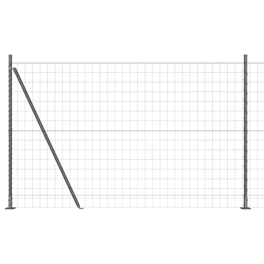 Recinzione da Giardino | Recinzione con Posto Grigio 1,4 x 10 m Acciaio e PVC