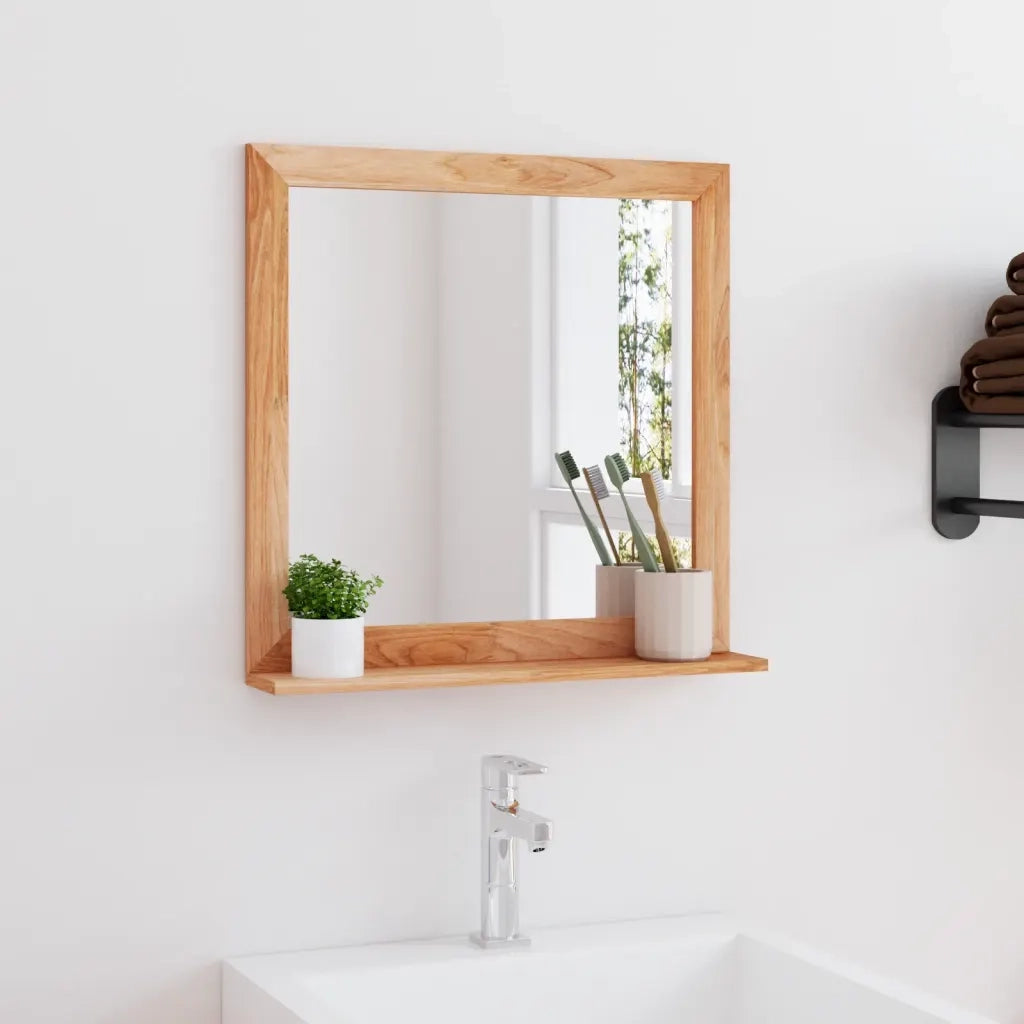 Specchio da Parete 55x55 cm in Legno Massello di Nocecod mxl 102954