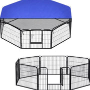 Recinzione per cani con tetto, recinzione per cani, recinzione per giochi, recinzione per cani da assemblare.