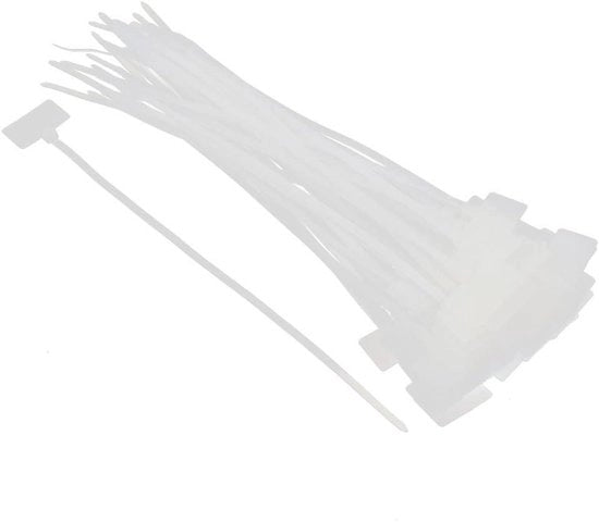 50 Etichette per Cavo in Nylon per Identificazione - 4 x 200mm
