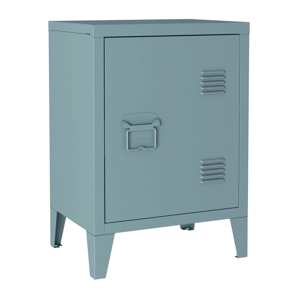 Comodino in acciaio laminato 57 x 40 x 30 cm grigio-blu 03_0008682