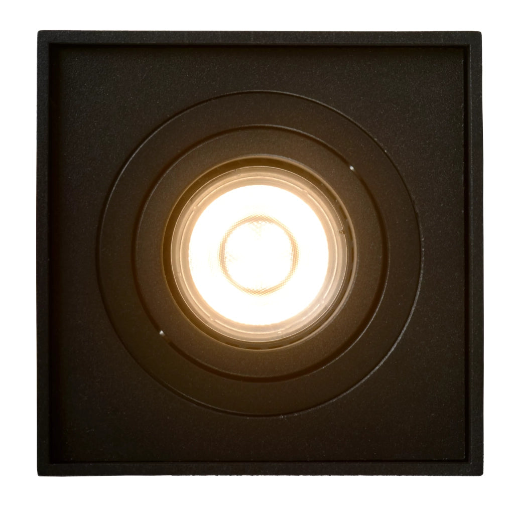 Spot soffitto quadrato nero orientabile GU10 Lucide Tube