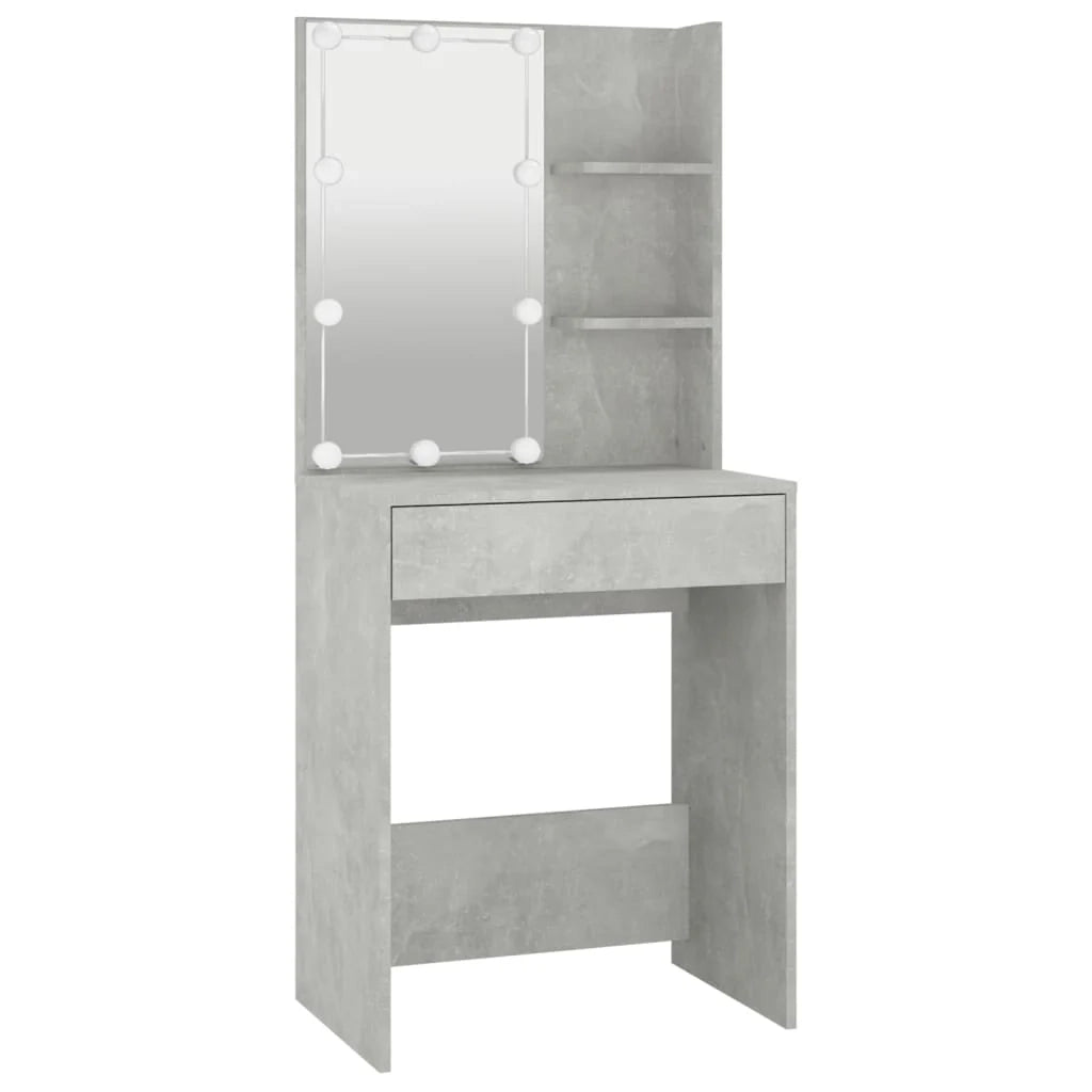 Toletta LED con mobiletto 60 x 40 x 140 cm legno ingegnerizzato grigio 02_0006349