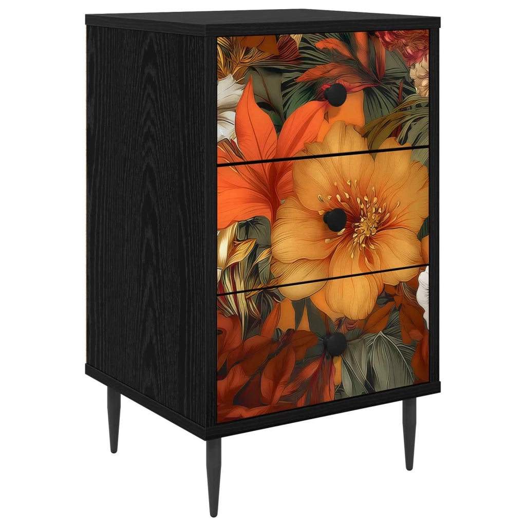 Armadio da Notte GENNEP Rovere Nero 36 x 33 x 61 cm 8007321