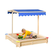 Sandbox in Legno Quadrato con Coperchio ¨C Zephmum ¨C 120x120x120 cm