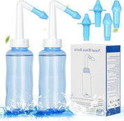 Kit di pulizia nasale 2 pezzi 300ml flessi di pulizia nasale spazzolamento nasale irrigazione nasale adulti e bambini inerte all'ossigeno e fluoruro di boro (BPA)