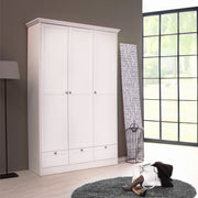 Armadio tre ante e tre cassetti Landwood18 colore bianco