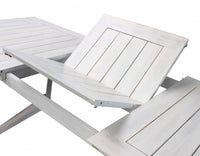 Tavolo Bali 150/200x90x75 h cm in Legno di Acacia Bianco