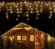 Tenda Luminosa Natale 92 LED da 3MT Prolungabile Esterno Luce Calda + Flash