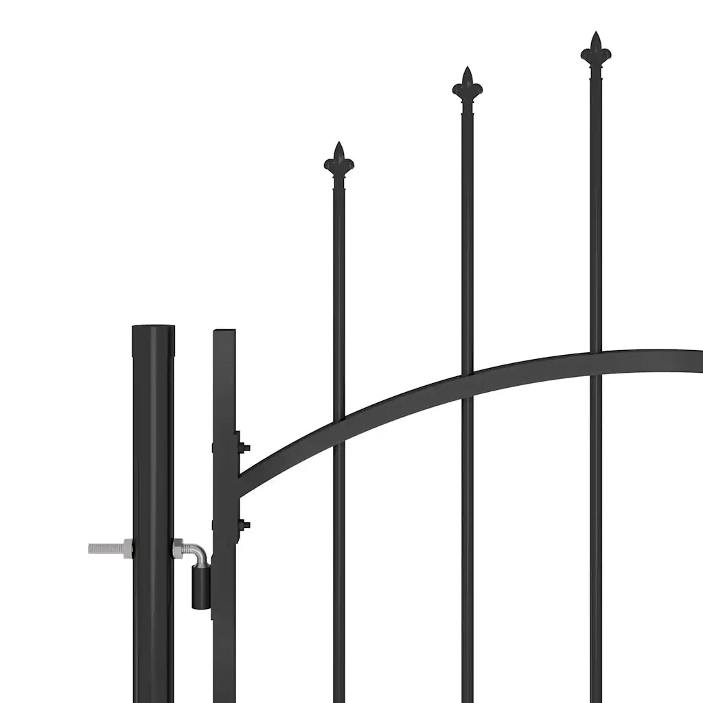 Cancello da Giardino con Punta a Lancia 5x2,25 m Nero 146325