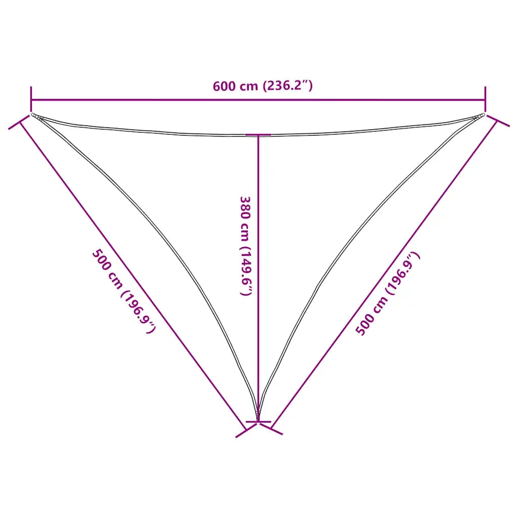 Parasole a vela | Telo Ombra | Vela da ombra Oxford Triangolare 5x5x6 m Nero