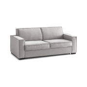 Divano Letto Alk, Divano a 2 posti, Made in Italy, SofÒ  Soggiorno con apertura girevole, in tessuto imbottito, con Braccioli slim, cm 160x95h90, Grigio