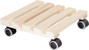 Carrello per piante 29 x 29 x 8 cm I Carrello fiori per uso interno I Carrello contenitore in legno FSC® certificato naturale I Carrello in legno Carico massimo 100 kg - 20043701