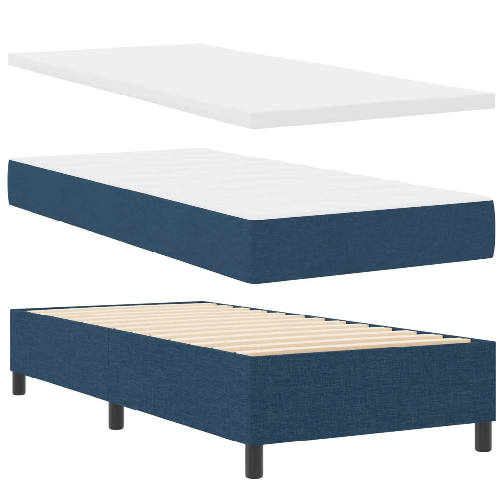 Letto a molle con materasso con led Blu 90 x 190 cm Tessuto