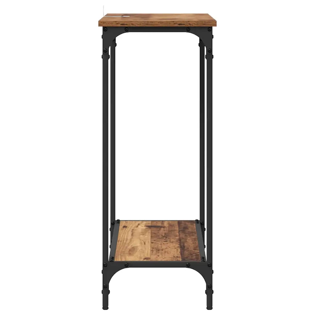 Tavolo consolle con lo scaffale Legno vecchio 75 x 30.5 x 75 cm