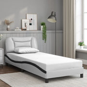Giroletto senza Materasso-Struttura Letto Hvar Bianco e Nero 80x200 cm in Similpelle