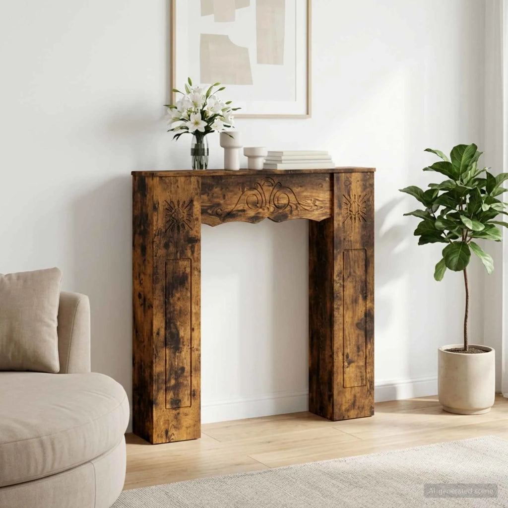 Cornice per camino Rovere Fumo 102 x 20 x 102 cm 8006638