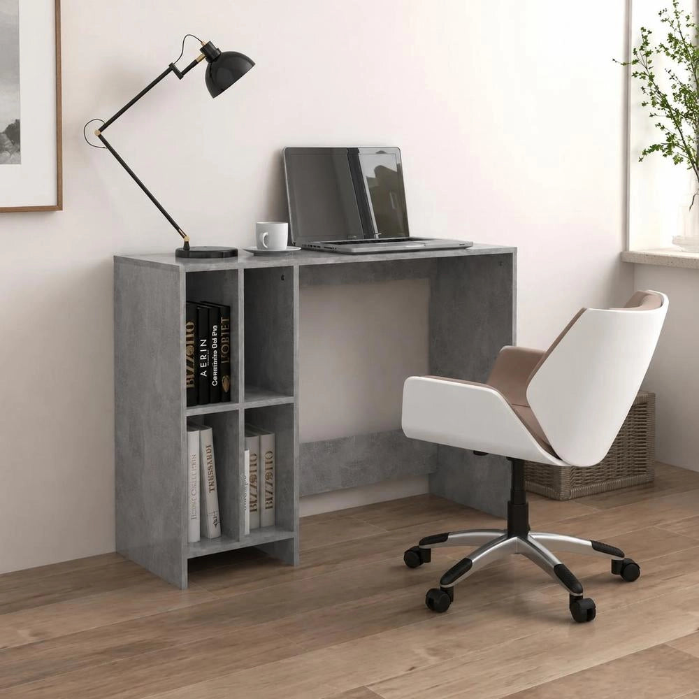Computer Desk, Concrete Grey, 102.5x35x75 Cm, Wood-based Material