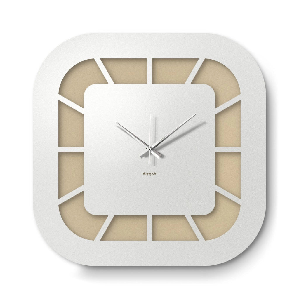 Orologio da parete minimal Exo Bianco marmo,nero
