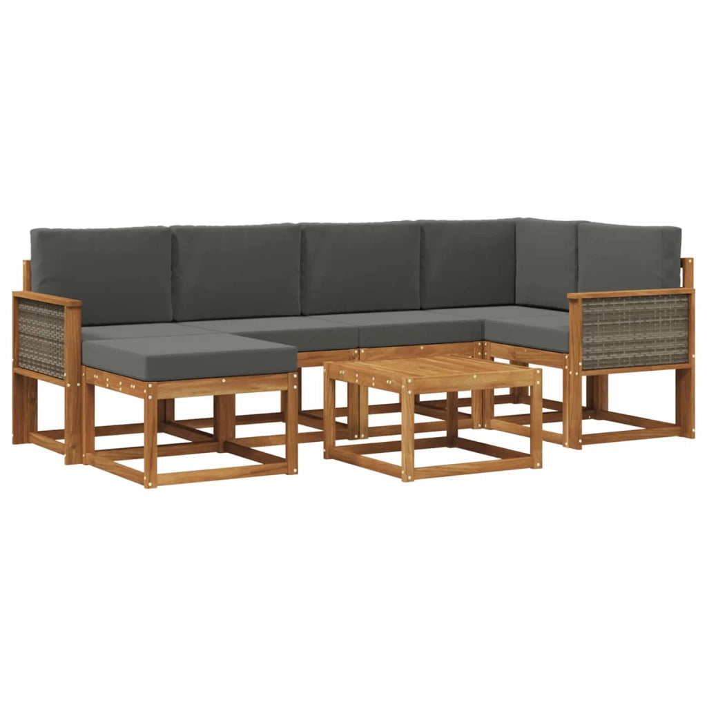 Set di divani da esterno 7 pz Naturale e Antracite 3385368