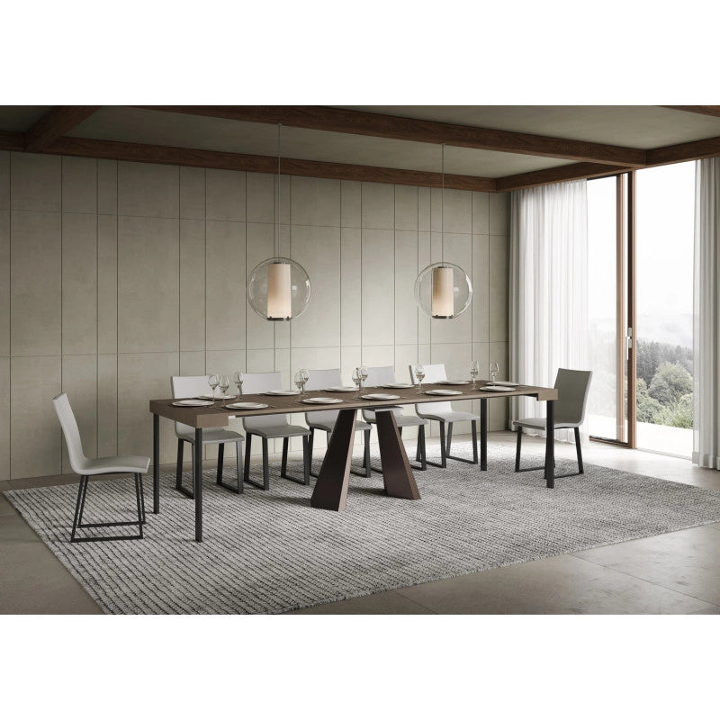 Consolle allungabile 90x40/300 cm Diamante telaio Orso - Tortora