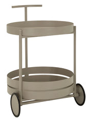 Carrello d'arredo Saturno Tortora - Design fluido, struttura in metallo, 40x49,5x61 cm - Arredamento Contemporaneo