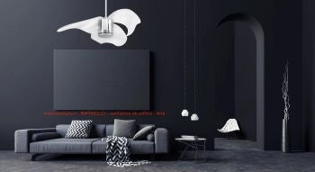Vam Ventilatore da soffitto a risparmio energetico RAFFAELLO 112 cm cromato con pale trasparenti telecomando 6 velocitÃ