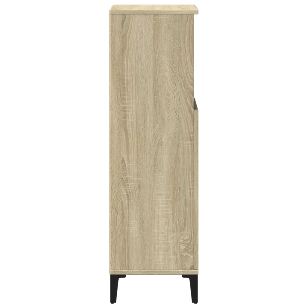 Armadietto da Bagno Rovere Sonoma 30x30x100cm Legno Multistrato 847389