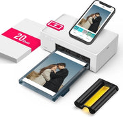 Stampante Fotografica Portatile con Wi-Fi - Stampi Instantanei fino a 10 x 15 cm, Batteria Ricaricabile, Incluso 20 Rulli Fotografici e Cartridge