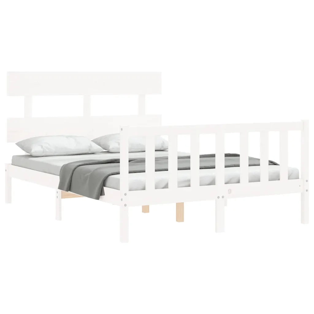 Giroletto senza Materasso-Struttura Letto Bianco 120x200 cm Legno Massello Pino 683488