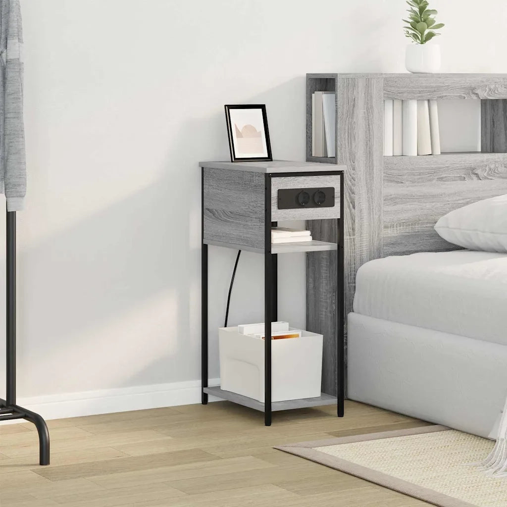 vidaXL Armadio da Notte Grigio sonoma 28.1 x 40.9 x 75 cm