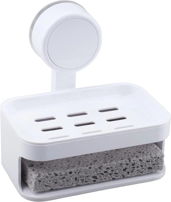Contenitore di sapone con beccuccio - contenitore di sapone senza foratura - bianco - plastica 

(se non è presente il modello o il codice prodotto, non è presente nella traduzione)