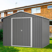 Ripostiglio per attrezzi in metallo - Xylo - 8x6FT - Colore antracite - Porta battante, ideale per attrezzi da giardino